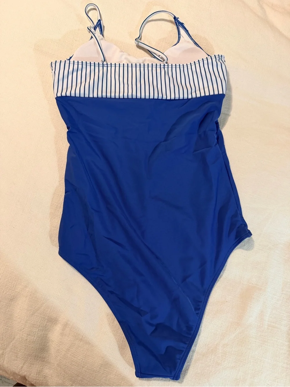 Girls' Blue Stripe One-Piece Swimsuit